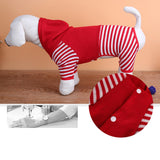 Maxbell Maxbell Small Pet Dog Striped Knitwear Puppy Dog Jumpsuit Coat Cosy Clothes Red M