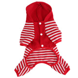 Maxbell Maxbell Small Pet Dog Striped Knitwear Puppy Dog Jumpsuit Coat Cosy Clothes Red M