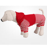 Maxbell Maxbell Small Pet Dog Striped Knitwear Puppy Dog Jumpsuit Coat Cosy Clothes Red M