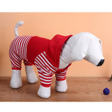 Maxbell Maxbell Small Pet Dog Striped Knitwear Puppy Dog Jumpsuit Coat Cosy Clothes Red M