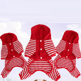 Maxbell Maxbell Small Pet Dog Striped Knitwear Puppy Dog Jumpsuit Coat Cosy Clothes Red M