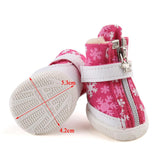 Maxbell Maxbell Dog Boots Waterproof Anti-Slip Pet Puppy Coitton Shoes Booties Rose Red #5