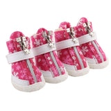 Maxbell Maxbell Dog Boots Waterproof Anti-Slip Pet Puppy Coitton Shoes Booties Rose Red #5