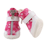 Maxbell Maxbell Dog Boots Waterproof Anti-Slip Pet Puppy Coitton Shoes Booties Rose Red #5