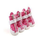 Maxbell Maxbell Dog Boots Waterproof Anti-Slip Pet Puppy Coitton Shoes Booties Rose Red #5