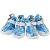 Maxbell Maxbell Dog Boots Waterproof Anti-Slip Pet Puppy Coitton Shoes Booties Blue#3
