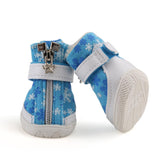 Maxbell Maxbell Dog Boots Waterproof Anti-Slip Pet Puppy Coitton Shoes Booties Blue#3