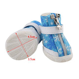 Maxbell Maxbell Dog Boots Waterproof Anti-Slip Pet Puppy Coitton Shoes Booties Blue#3