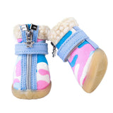 Maxbell Maxbell Dog Boots Waterproof Anti-Slip Pet Puppy Camouflage Shoes Booties Pink #1