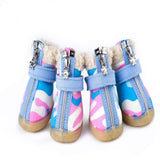 Maxbell Maxbell Dog Boots Waterproof Anti-Slip Pet Puppy Camouflage Shoes Booties Pink #1
