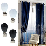 Maxbell 2-Piece Decorative Window Curtain Pole Rod End Cap Final Head 28mm 4# Black - Aladdin Shoppers