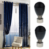 Maxbell 2-Piece Decorative Window Curtain Pole Rod End Cap Final Head 28mm 4# Black - Aladdin Shoppers