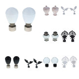 Maxbell 2-Piece Decorative Window Curtain Pole Rod End Cap Final Head 28mm 4# Black - Aladdin Shoppers
