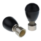 Maxbell 2-Piece Decorative Window Curtain Pole Rod End Cap Final Head 28mm 4# Black - Aladdin Shoppers