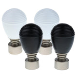 Maxbell 2-Piece Decorative Window Curtain Pole Rod End Cap Final Head 28mm 4# Black - Aladdin Shoppers