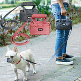 Maxbell Maxbell Pet Leash Bag Dog Puppy Walking Leash + Functional Carrier Bag Poop Bag Red
