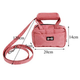 Maxbell Maxbell Pet Leash Bag Dog Puppy Walking Leash + Functional Carrier Bag Poop Bag Red