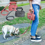 Maxbell Maxbell Pet Leash Bag Dog Puppy Walking Leash + Functional Carrier Bag Poop Bag Red