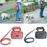 Maxbell Maxbell Pet Leash Bag Dog Puppy Walking Leash + Functional Carrier Bag Poop Bag Red