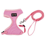 Maxbell Maxbell Mesh Pet Cat Kitten Adjustable Harness Walking Lead Leash Chest Strap Pink