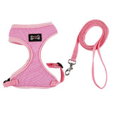 Maxbell Maxbell Mesh Pet Cat Kitten Adjustable Harness Walking Lead Leash Chest Strap Pink