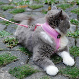 Maxbell Maxbell Mesh Pet Cat Kitten Adjustable Harness Walking Lead Leash Chest Strap Pink