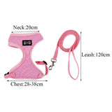 Maxbell Maxbell Mesh Pet Cat Kitten Adjustable Harness Walking Lead Leash Chest Strap Pink