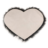 Maxbell 40x50cm Shaggy Heart Shape Area Rug Floor Carpet Mat Cushion Pad Black - Aladdin Shoppers