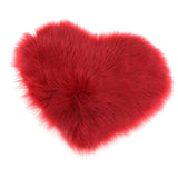 Maxbell 40x50cm Shaggy Heart Shape Area Rug Floor Carpet Mat Cushion Pad Wine Red - Aladdin Shoppers
