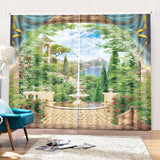 Maxbell 1 Pair Thermal Insulated Blackout Window Curtain Panel Garden - Aladdin Shoppers
