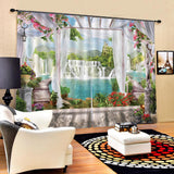 Maxbell 1 Pair Thermal Insulated Blackout Window Curtain Panel Garden Waterfall - Aladdin Shoppers