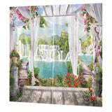 Maxbell 1 Pair Thermal Insulated Blackout Window Curtain Panel Garden Waterfall - Aladdin Shoppers