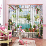 Maxbell 1 Pair Thermal Insulated Blackout Window Curtain Panel Garden Waterfall - Aladdin Shoppers