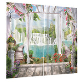 Maxbell 1 Pair Thermal Insulated Blackout Window Curtain Panel Garden Waterfall - Aladdin Shoppers