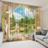 Maxbell 1 Pair Thermal Insulated Blackout Window Curtain Panel Garden 1 - Aladdin Shoppers