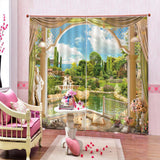 Maxbell 1 Pair Thermal Insulated Blackout Window Curtain Panel Garden 1 - Aladdin Shoppers