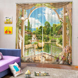 Maxbell 1 Pair Thermal Insulated Blackout Window Curtain Panel Garden 1 - Aladdin Shoppers