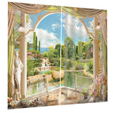 Maxbell 1 Pair Thermal Insulated Blackout Window Curtain Panel Garden 1 - Aladdin Shoppers