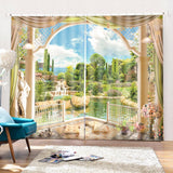 Maxbell 1 Pair Thermal Insulated Blackout Window Curtain Panel Garden 1 - Aladdin Shoppers