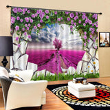 Maxbell 1 Pair Thermal Insulated Blackout Window Curtain Panel Flower Sea - Aladdin Shoppers