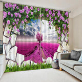 Maxbell 1 Pair Thermal Insulated Blackout Window Curtain Panel Flower Sea - Aladdin Shoppers