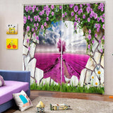 Maxbell 1 Pair Thermal Insulated Blackout Window Curtain Panel Flower Sea - Aladdin Shoppers