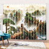 Maxbell 1 Pair Thermal Insulated Blackout Window Curtain Panel Great Wall - Aladdin Shoppers