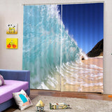 Maxbell 1 Pair Thermal Insulated Blackout Window Curtain Panel Waves - Aladdin Shoppers