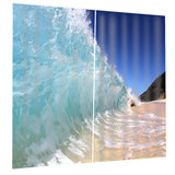 Maxbell 1 Pair Thermal Insulated Blackout Window Curtain Panel Waves - Aladdin Shoppers