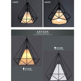 Maxbell 2Pcs Geometric Diamond Ceiling Pendant Light Shade Lampshades Cover Inside