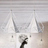 Maxbell 2Pcs Geometric Diamond Ceiling Pendant Light Shade Lampshades Cover Inside