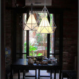 Maxbell 2Pcs Geometric Diamond Ceiling Pendant Light Shade Lampshades Cover Inside