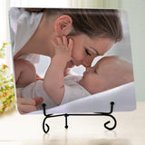 Maxbell 2Pcs Iron Display Easel China Bowl Plate Display Rack Holder Black 4inch