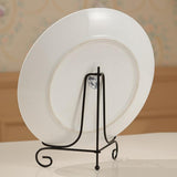 Maxbell 2Pcs Iron Display Easel China Bowl Plate Display Rack Holder Black 4inch